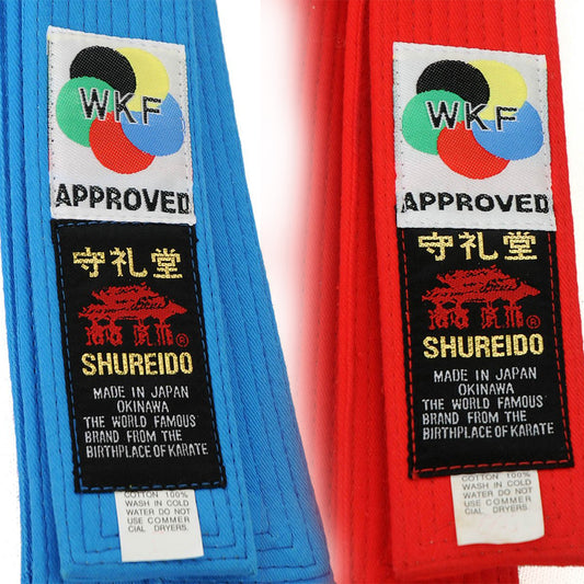 SHUREIDO WKF Approved Kata Belt - RED or BLUE
